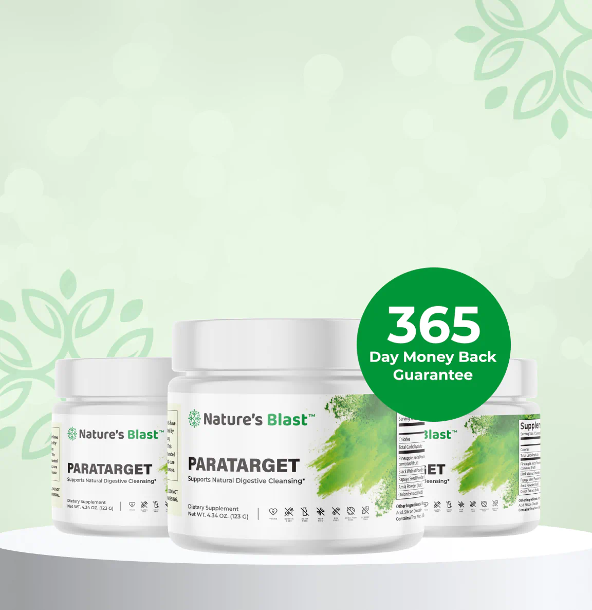 Promo banner for Nature's Blast Paratarget supplement