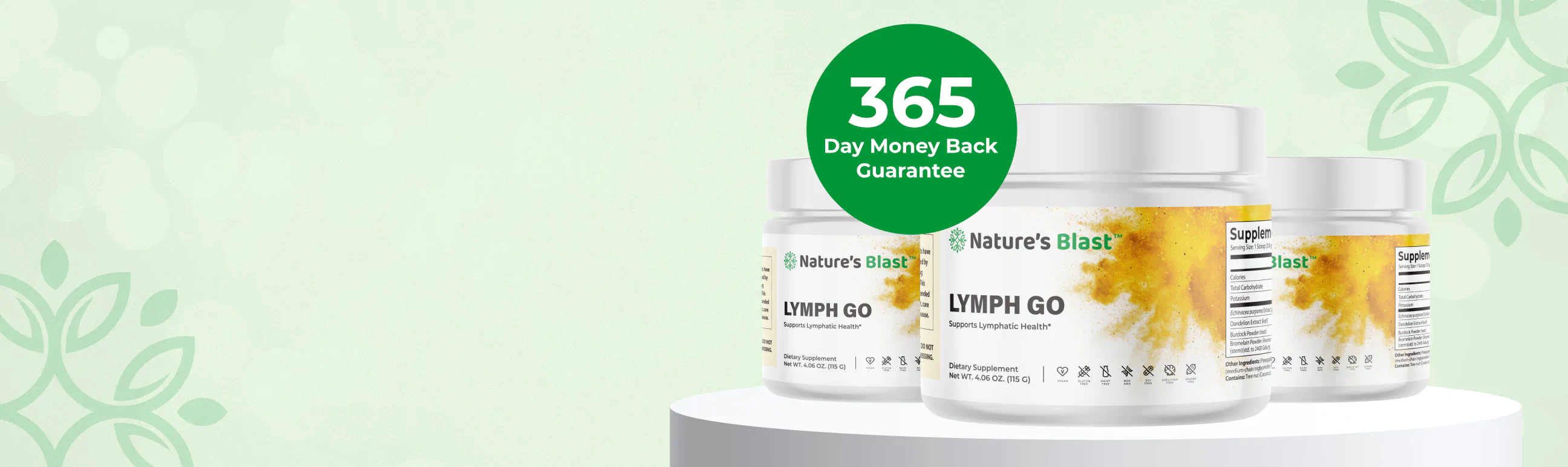 Promo banner for Nature's Blast Lymph Go supplement