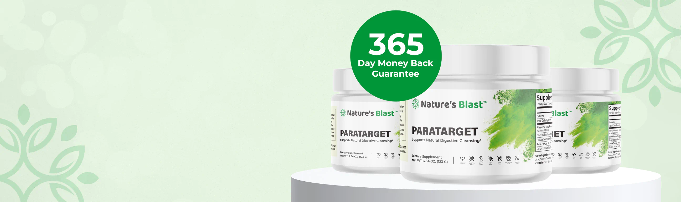 Promo banner for Nature's Blast Paratarget supplement